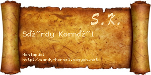 Sárdy Kornél névjegykártya