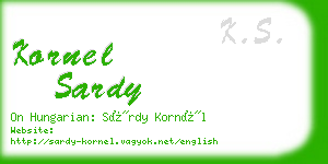kornel sardy business card